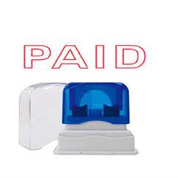 Paid stamp - red text